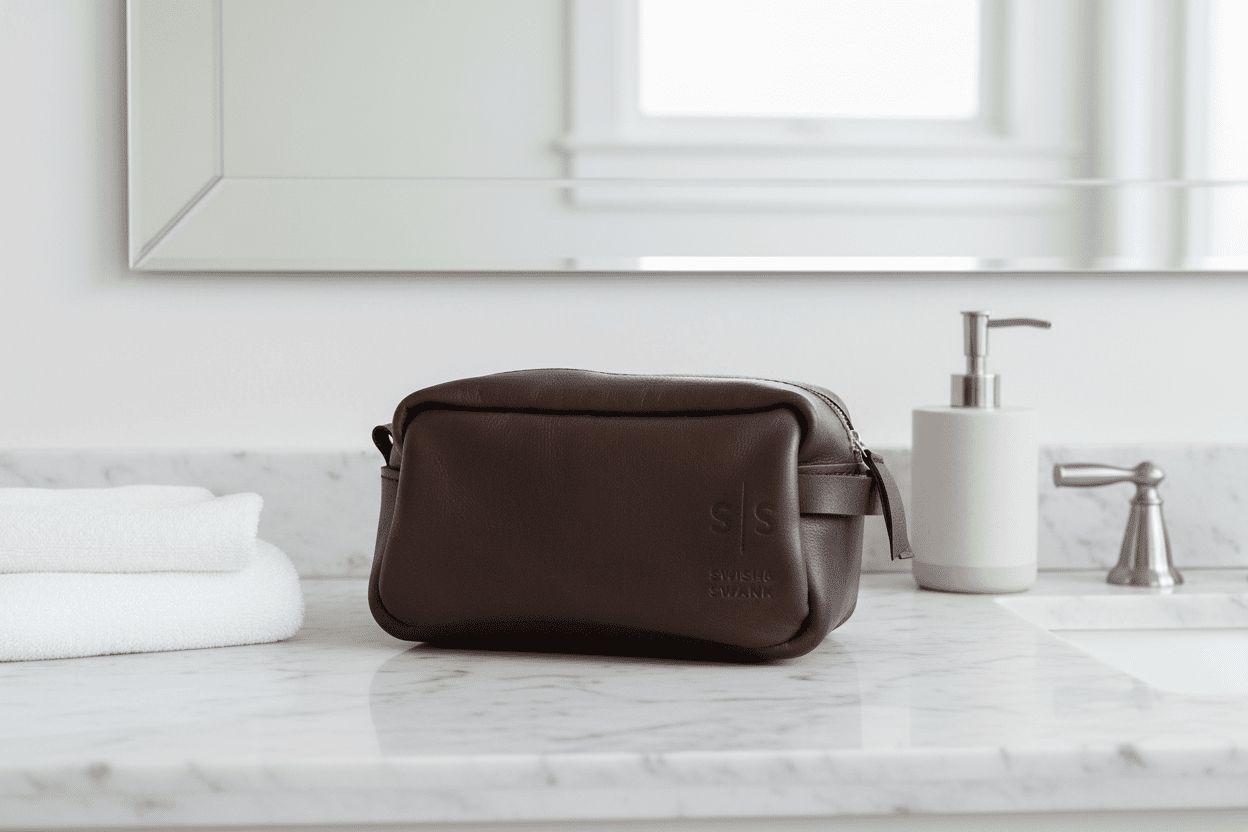 Unisex Genuine Leather Toiletry Bag - SWISH AND SWANK