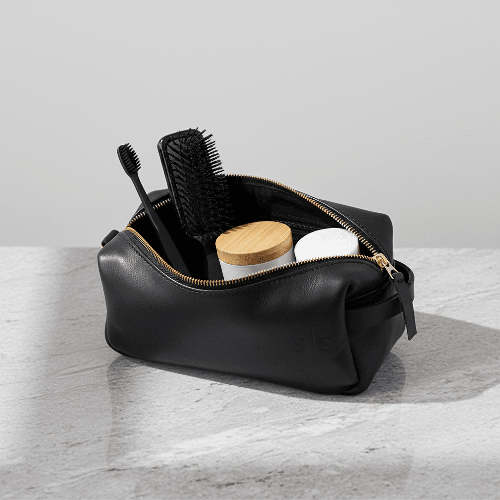 Unisex Genuine Leather Toiletry Bag - SWISH AND SWANK