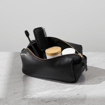 Unisex Genuine Leather Toiletry Bag - SWISH AND SWANK