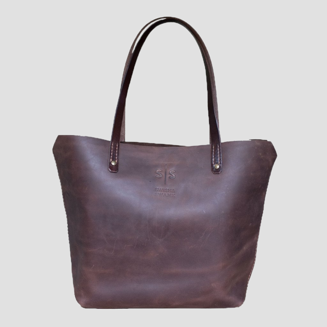 Classic Eve Leather Tote - Chocolate Brown