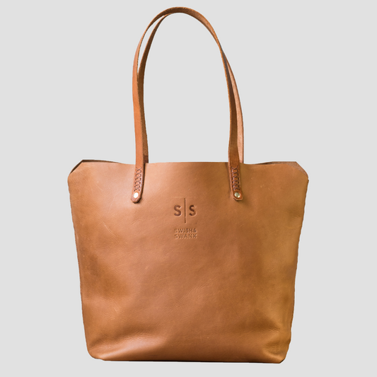 Classic Eve Leather Tote -   Tan Edition