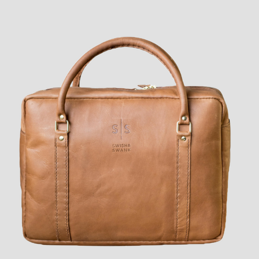 Classic Leather Boaz Briefcase -Tan Edition