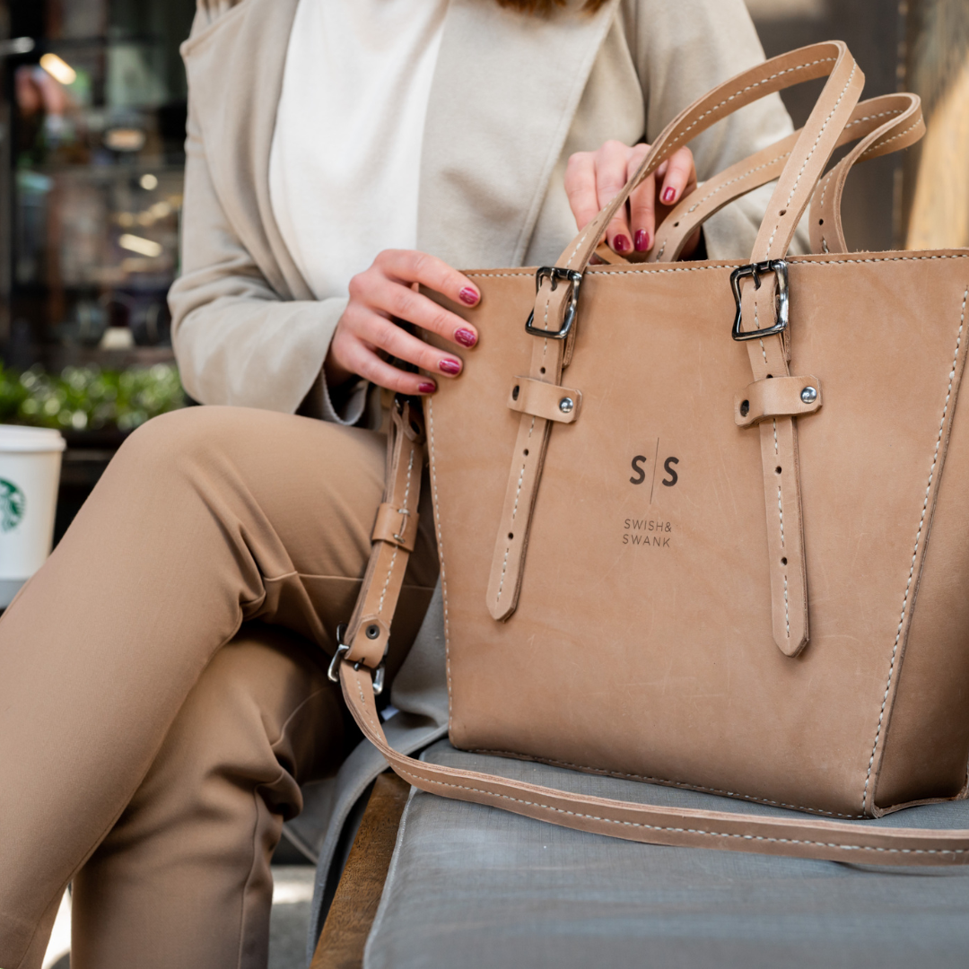 Premium Naomi Leather Handbag 2.1 - Neutral Edition