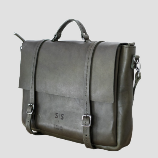 Premium Leather Boaz Briefcase 2.1 Olive