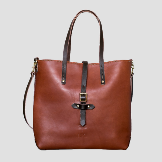 Premium Leather Esther Handbag - Hazelnut