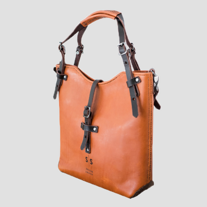 Premium Leather Esther Handbag 2.1  Hazelnut