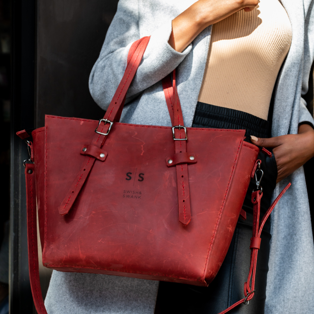 Premium Naomi Leather Handbag 2.1 - Red Edition