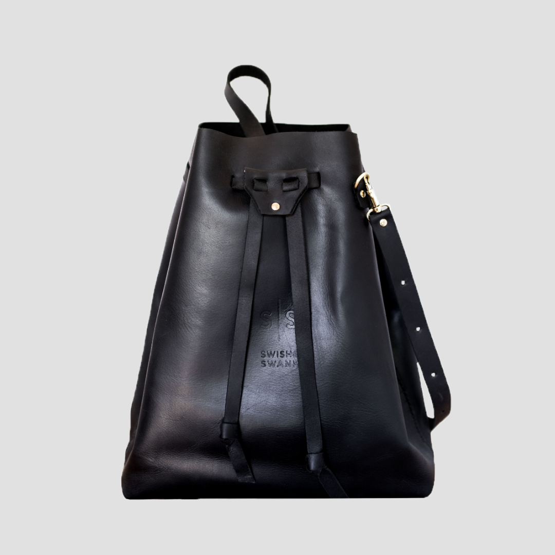 Leather Batseba Bucket Bag - Classic Black