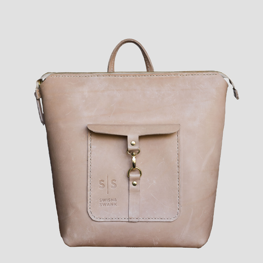 Premium Leather Ladies Backpack - Neutral
