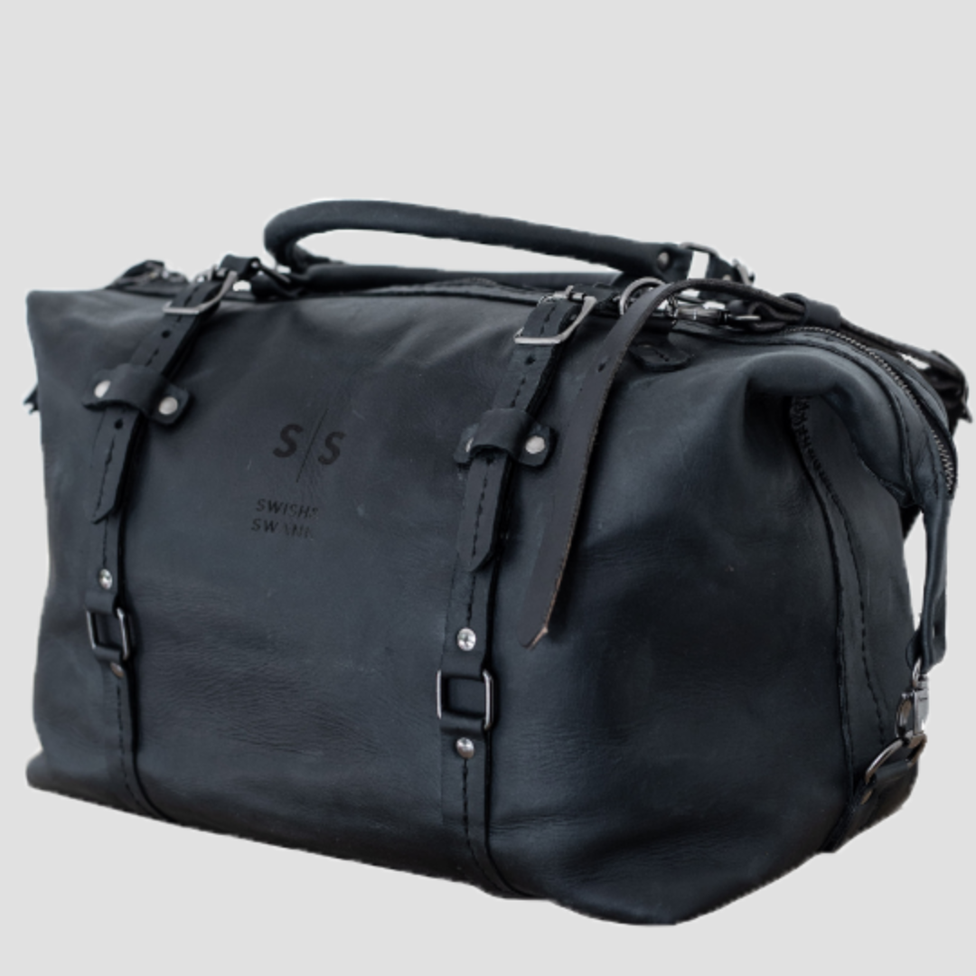 Premium Leather Duffle Bag 2.1 Black Weekender