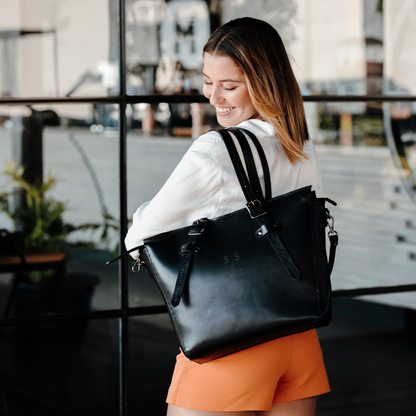Premium Naomi Leather Handbag 2.1 - Black Edition