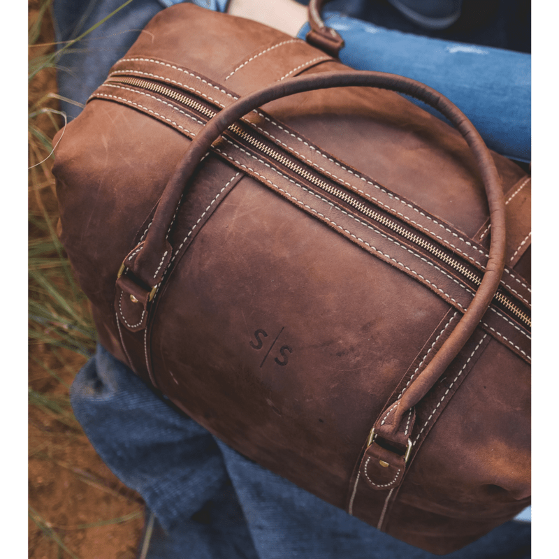 hand stitched leather duffle bag south africa swish and swank