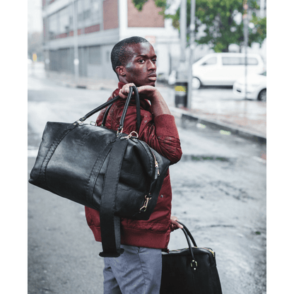 hand stitched leather duffle bag south africa swish and swank