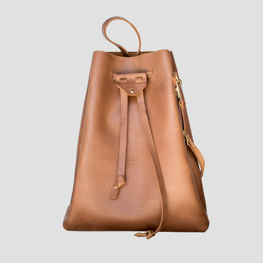 Leather Batseba Bucket Bag - Cognac