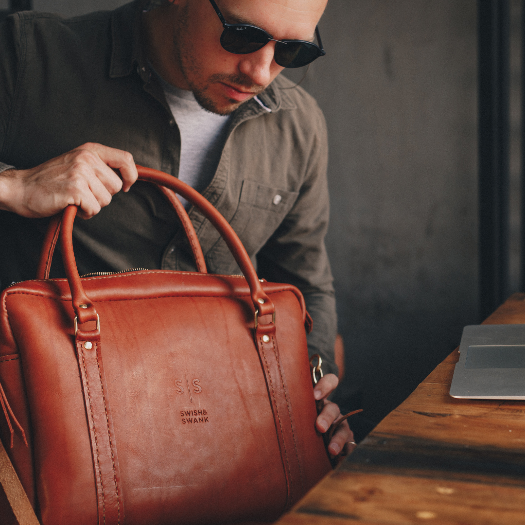 Classic Leather Boaz Briefcase - Hazelnut