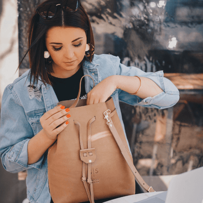 Batseba Bucket Leather Bag - SWISH AND SWANK