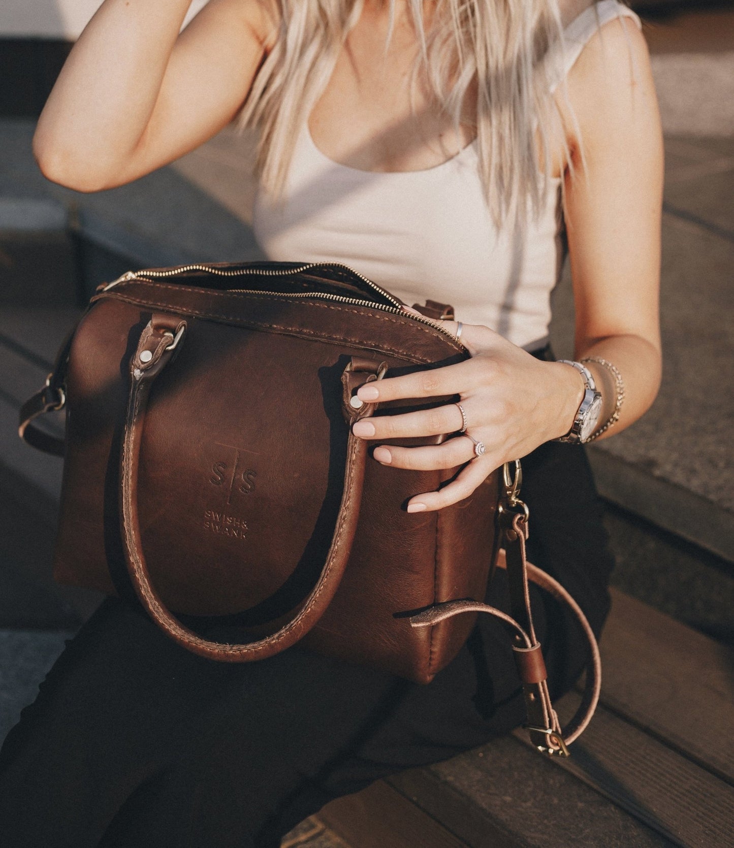 Classic Leather Priscilla Handbag - SWISH AND SWANK