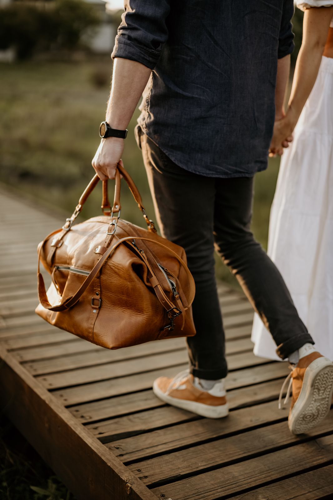 Premium Leather Duffle Bag 2.1  Tan Weekender