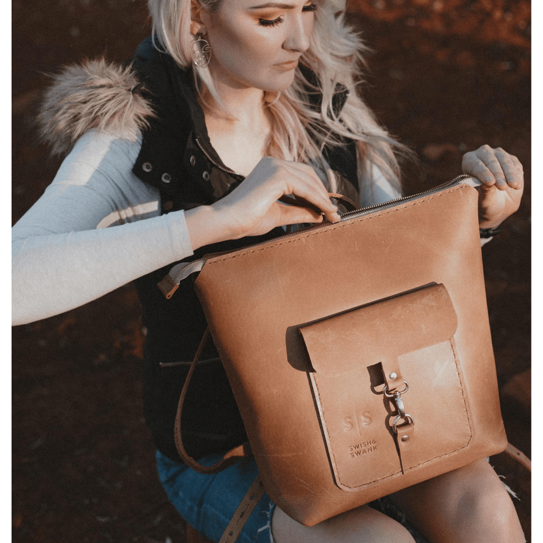 Premium Leather Ladies Backpack - SWISH AND SWANK