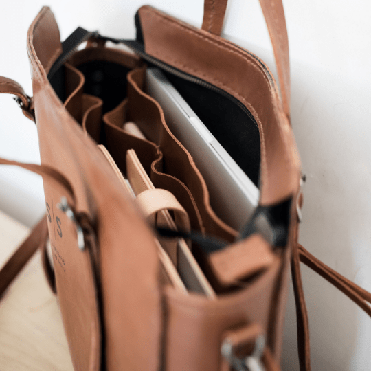 Premium Leather Ladies Briefcase - SWISH AND SWANK