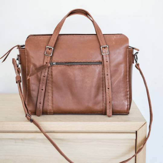 Premium Leather Ladies Briefcase - SWISH AND SWANK