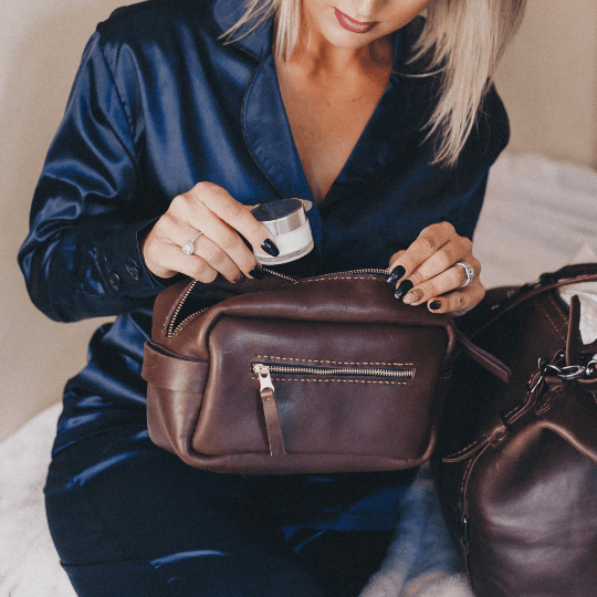 Unisex Genuine Leather Toiletry Bag - SWISH AND SWANK